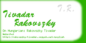 tivadar rakovszky business card